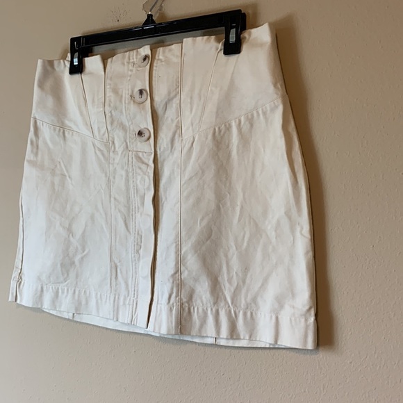 Altar’d State Womens Cream Button Front Cotton Mini Skirt Size Large Boho NWT - Picture 5 of 14